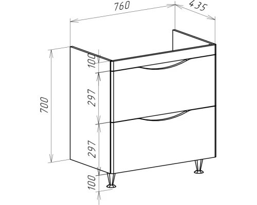Тумба белый глянец 76 см Bellezza Санриса 4630113660011