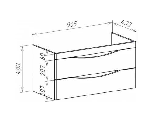 Тумба с раковиной белый глянец 100,5 см Bellezza Санриса 4630117270018 + 4660018641259