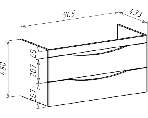 Тумба с раковиной орех 100,5 см Bellezza Санриса 4630117270438 + 4660018641259