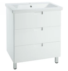 Тумба с раковиной белый глянец 60 см Bellezza Пегас 4630409140012 + 4690311045409