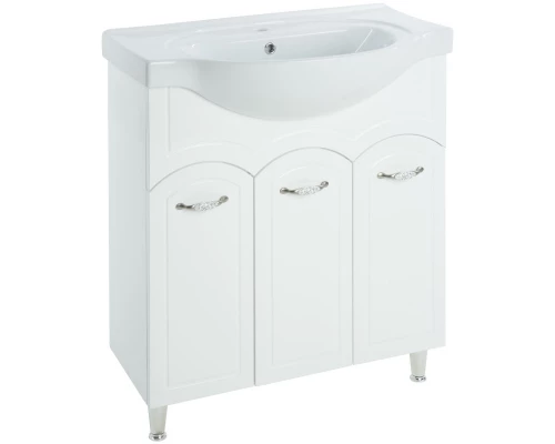 Тумба с раковиной белый глянец 79,5 см Bellezza Амелия 4630313000013 + 4690311008985