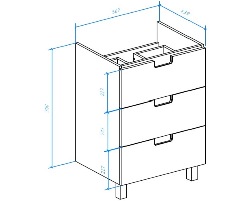 Тумба красный глянец/белый глянец 56,2 см Bellezza Пегас 4630409140036