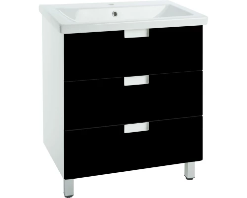 Тумба черный глянец/белый глянец 66,2 см Bellezza Пегас 4630411140048