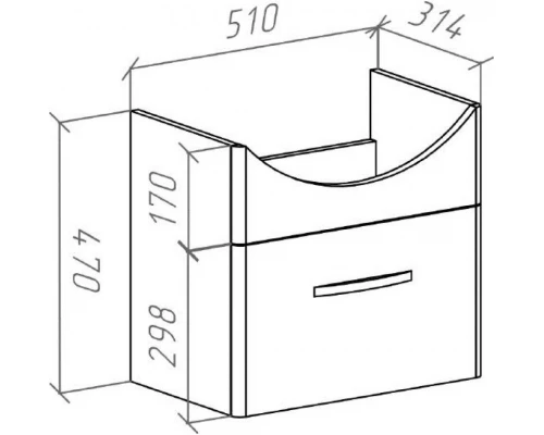 Тумба белый глянец 51 см Bellezza Анкона 4639608190019