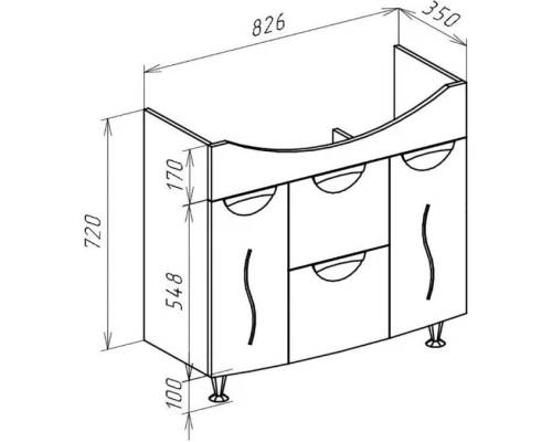 Тумба белый глянец 82,6 см Bellezza Глория 4638514000016