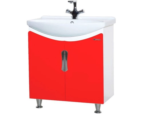 Тумба красный глянец/белый глянец 63 см Bellezza Лагуна 4632110240036