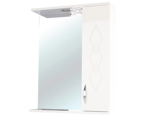 Зеркальный шкаф 65x72,2 см бежевый глянец/белый глянец R Bellezza Элеганс 4618610521073