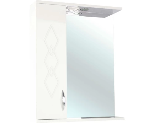 Зеркальный шкаф 50x72,2 см бежевый глянец/белый глянец L Bellezza Элеганс 4618606522077