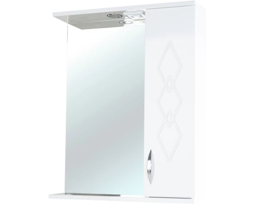 Зеркальный шкаф 55x72,2 см белый глянец R Bellezza Элеганс 4618608521016