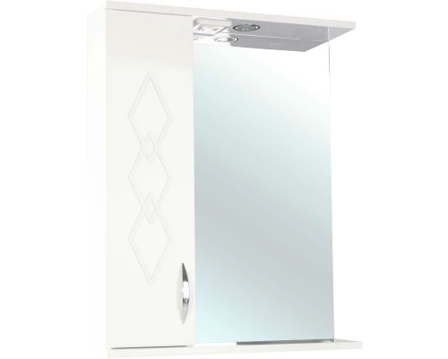 Зеркальный шкаф 55x72,2 см бежевый глянец/белый глянец L Bellezza Элеганс 4618608522075