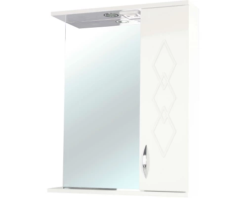 Зеркальный шкаф 60x72,2 см бежевый глянец/белый глянец R Bellezza Элеганс 4618609521077