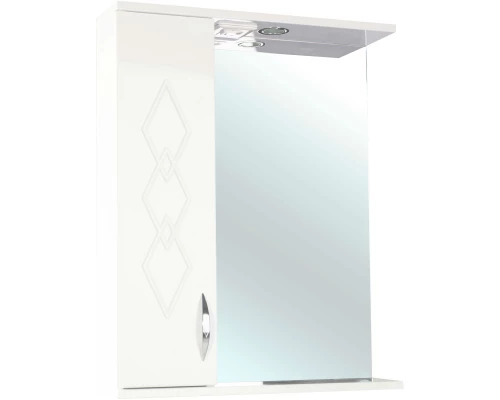 Зеркальный шкаф 65x72,2 см бежевый глянец/белый глянец L Bellezza Элеганс 4618610522070