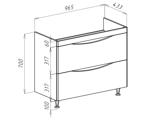 Тумба с раковиной капучино 100,5 см Bellezza Санриса 4630117110451  + 4660018641259