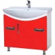 Тумба с раковиной красный глянец/белый глянец 86,5 см Bellezza Лагуна 4632114110038 + 4620008197357
