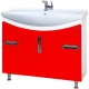 Тумба с раковиной красный глянец/белый глянец 106,5 см Bellezza Лагуна 4632118110034 + 4620008197340