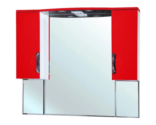 Зеркальный шкаф 101x100 см красный глянец/белый глянец Bellezza Лагуна 4612118000030