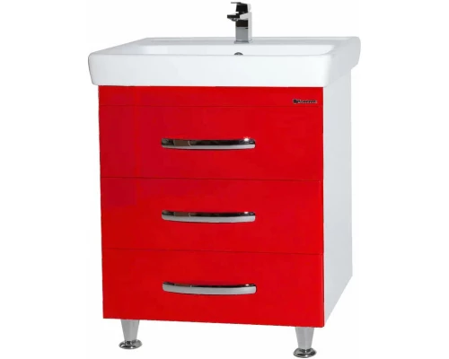 Тумба красный глянец/белый глянец 55 см Bellezza Рокко 4635309660035
