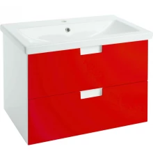 Тумба с раковиной красный глянец/белый глянец 60 см Bellezza Пегас 4630409270030 + 4690311045409