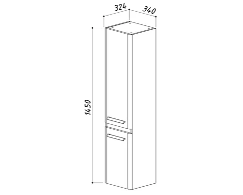 Пенал подвесной черный матовый L Belux Марсель П 30