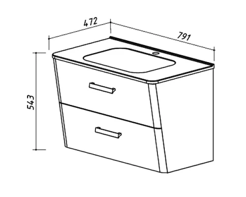 Тумба черный матовый 77,4 см Belux Марсель Н 80-02