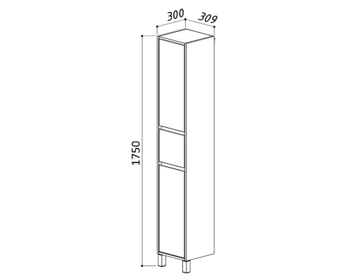 Пенал напольный белый глянец Belux Лира П 35-01 К