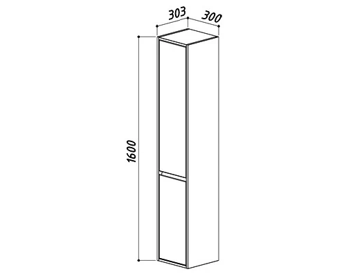 Пенал подвесной белый глянец L Belux Лира ПН 30