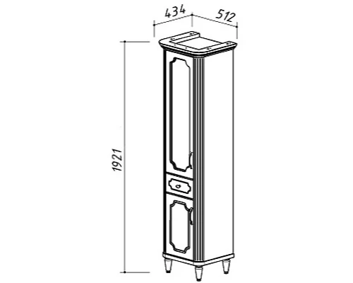 Пенал напольный белый глянец L Belux Каталония П 30-01