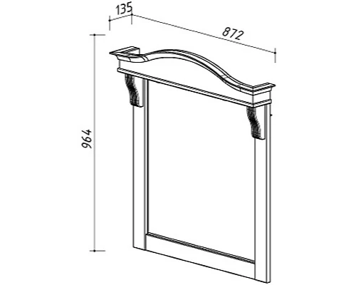 Зеркало 87,2x96,4 см слоновая кость золотая патина Belux Каталония В 85