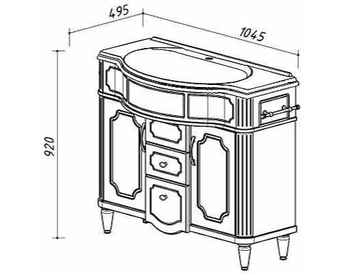 Тумба белый глянец 102,4 см Belux Каталония Н 105-02