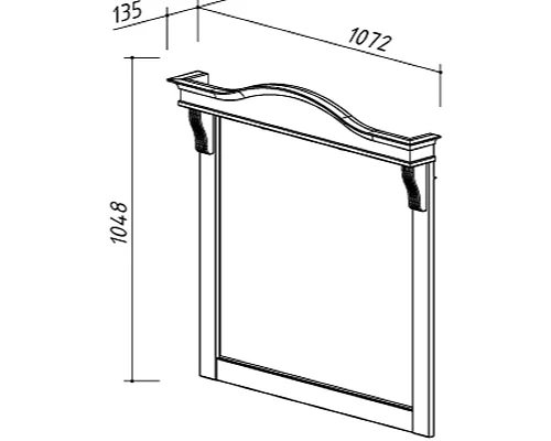 Зеркало 107,2x104,8 см белый глянец Belux Каталония В 105