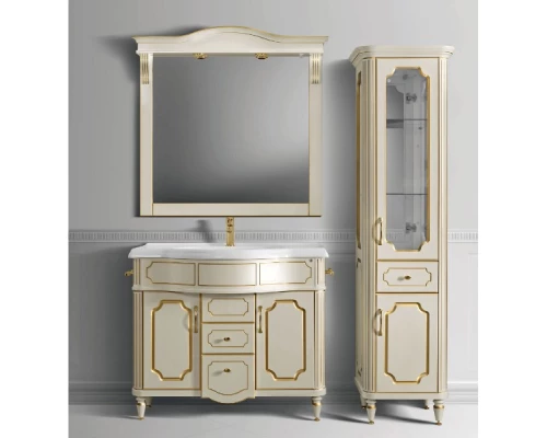 Зеркало 107,2x104,8 см слоновая кость золотая патина Belux Каталония В 105