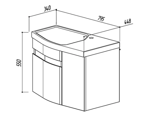 Тумба белый глянец 78,7 см L Belux Япония Н 80-01