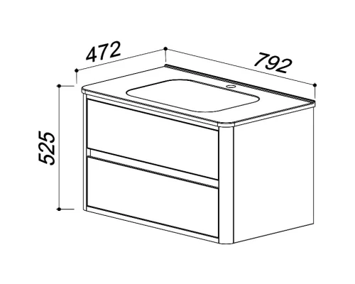 Тумба белый глянец/клен 78 см Belux Альмерия НП 80-02