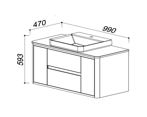 Тумба белый глянец/клен 99 см Belux Альмерия НП 100-02
