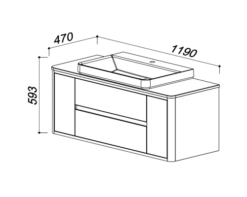 Тумба белый глянец/клен 119 см Belux Альмерия НП 120-02