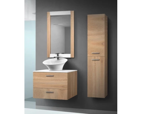 Зеркало 65x95 см белый глянец/дуб сонома Belux Бали В82