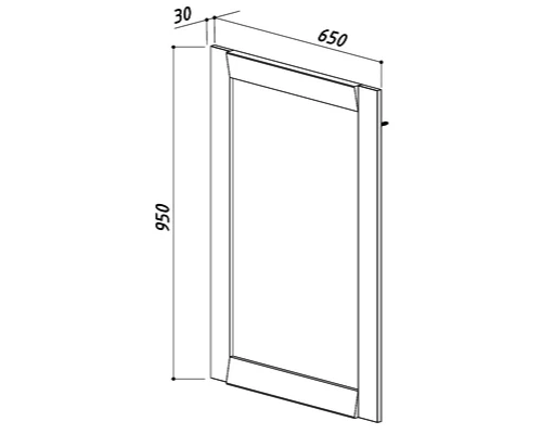 Зеркало 65x95 см белый глянец/дуб сонома Belux Бали В82