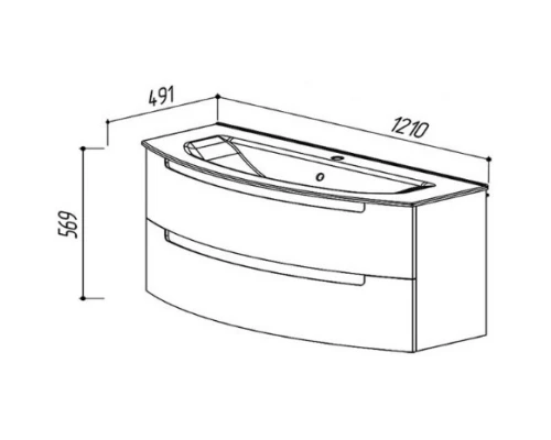 Тумба белый глянец 119 см Belux Бари NEW НП 120-02