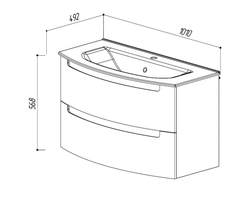 Тумба белый глянец 98,4 см Belux Бари NEW НП 100-02