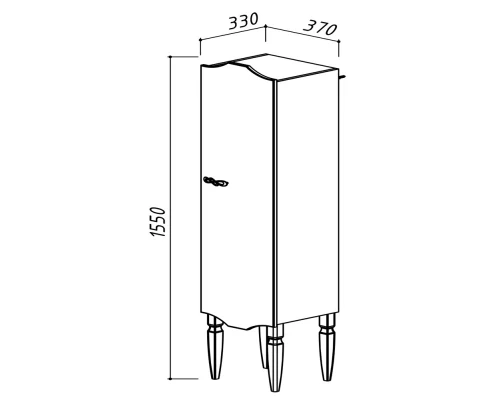 Пенал напольный белый глянец Belux Бари П 30
