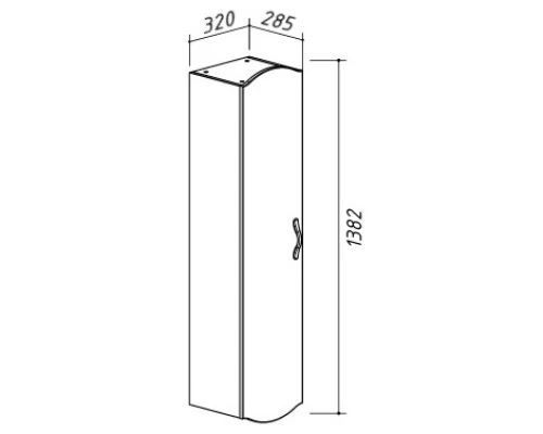 Пенал подвесной белый глянец L Belux Бриз П 30