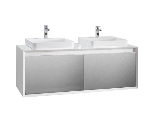 Тумба белый глянец/серебро глянец 140 см Belux Валенсия НП 140-04