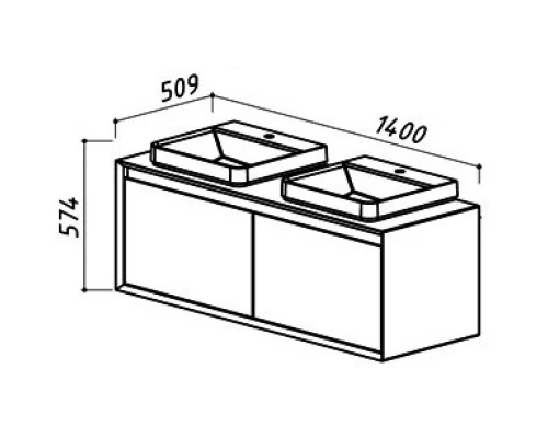 Тумба белый глянец/серебро глянец 140 см Belux Валенсия НП 140-04