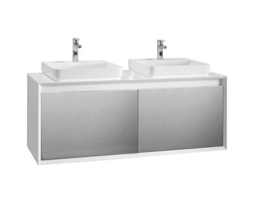 Тумба белый глянец/серебро глянец 120 см Belux Валенсия НП 120-0