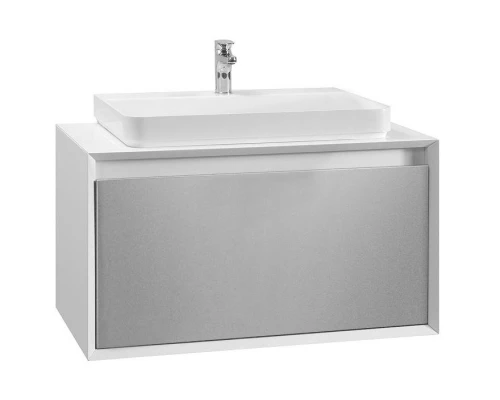 Тумба белый глянец/серебро глянец 100 см Belux Валенсия НП 100-02