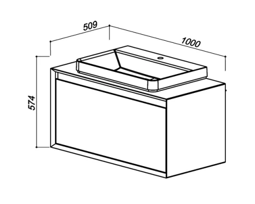 Тумба белый глянец/серебро глянец 100 см Belux Валенсия НП 100-02