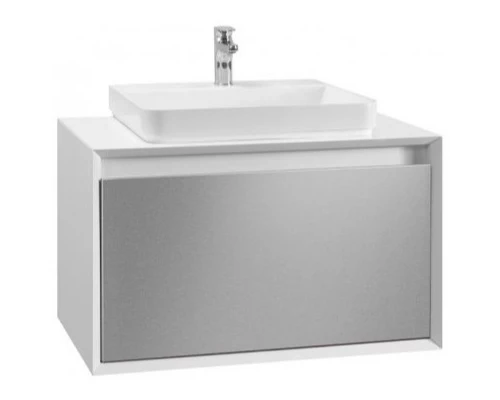 Тумба белый глянец/серебро глянец 90 см Belux Валенсия НП 90-02