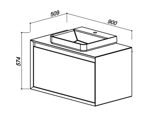 Тумба белый глянец/серебро глянец 90 см Belux Валенсия НП 90-02