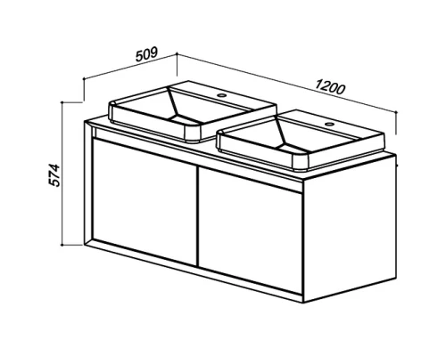 Тумба белый глянец 120 см Belux Валенсия НП 120-04