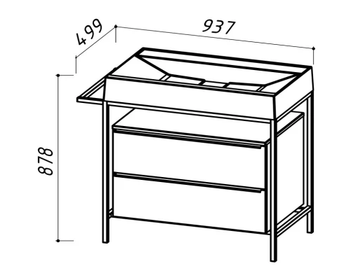 Тумба белый глянец 93,7 см Belux Биарритц Н 80-02